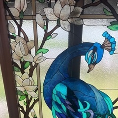 ステンドグラスランプ　孔雀 ステンドグラスランプ ピーコック 8インチ 孔雀 ステンドランプ