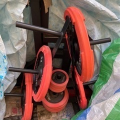 筋トレセット100kg（バーベルセット・バーベルスタンド・プレートラック・ベンチ）
