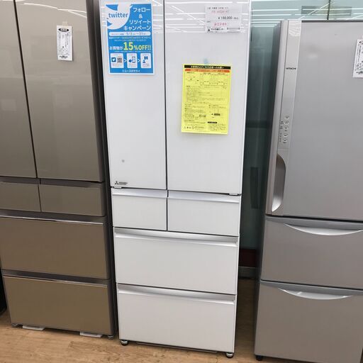 ★ジモティ割あり★ 未使用品 三菱 6ドア冷蔵庫 MR-WX52G-W1 517 22年製 動作確認／クリーニング済み KJ1908