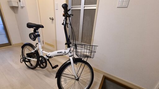 折りたたみ自転車 ギア6段階 ライト・カゴ付き チェーンロック付き カゴ ライト カギ付き 20インチ折りたたみ自転車 シマノ6段変速 リア