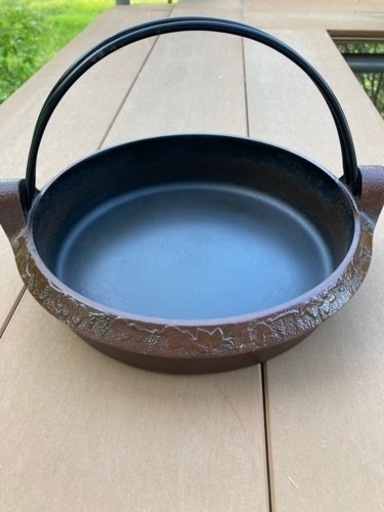 南部鉄器 盛栄堂 すき鍋 すき焼き鍋 すきなべ 葡萄 ぶどう つる付き 26cm