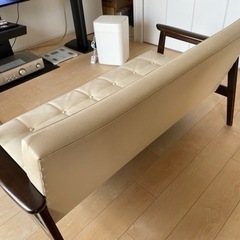 カリモク 2シーター　ソファ　2人掛け　アイボリー　ブラウン