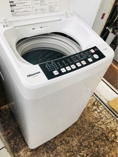 配送可能　2018年　ハイセンス 全自動 洗濯機 5.5kg HW-T55C 本体幅50cm 最短10分洗濯 ふたり暮らし ホワイト/ホワイト