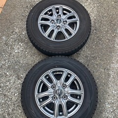 145R12 ダンロップ ウインターマックス 21年製 4本ホイール付き