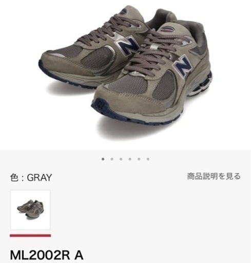 【新品未使用】New Balance ML2002RA 27cm Gray