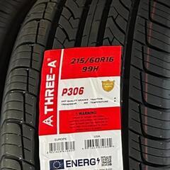 🌞215/60R16⭐工賃込み！新品未使用！エスティマ、マークX、オデッセイ、ヴェゼル、CX-3、MPV、フォレスター、レガシーランカスター等に！THREE-A製サマータイヤ入荷しました🌞