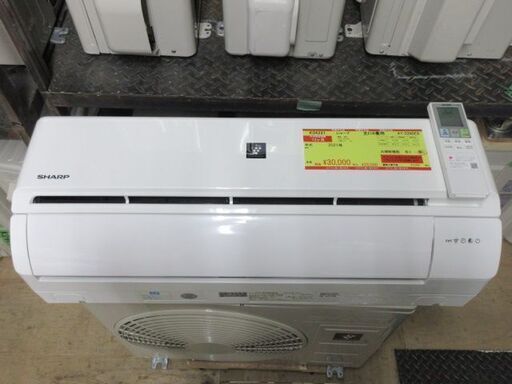K04221　シャープ　中古エアコン　主に6畳用　冷房能力　2.2KW ／ 暖房能力　2.5KW
