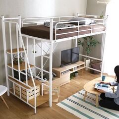 追記あり【熊本】階段付きロフトベッド