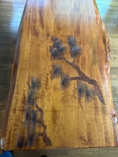 一枚板ローテーブル　天然木　座卓