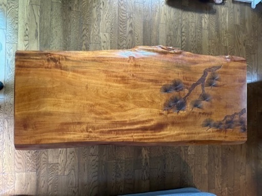 一枚板ローテーブル 天然木 座卓 - テーブル