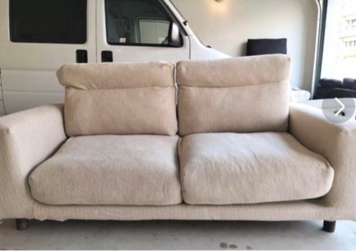 無印良品 ワイドアームソファ 2シーター 羽根ポケットコイルクッション