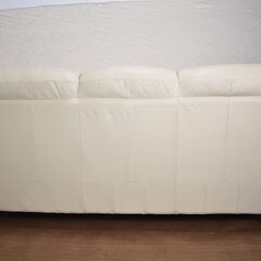【ヤ取終了8/5】≪yj650ジ≫IDC大塚家具 3人掛け ソファ 本革 白色/ホワイト リビングソファ 3人用/トリプルソファ インテリア/家具 自宅/オフィス 50428-02　