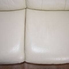 【ヤ取終了8/5】≪yj650ジ≫IDC大塚家具 3人掛け ソファ 本革 白色/ホワイト リビングソファ 3人用/トリプルソファ インテリア/家具 自宅/オフィス 50428-02　