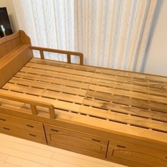 決まりました　美品　木製　　すのこ収納付きシングルベッド