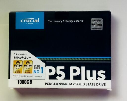 PCパーツ NVMe SSD Crucial P5 Plus 1TB Read6600MB/s Write5000MB/s