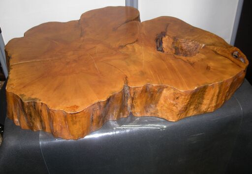 R533  天然木 枚板 輪切り花台 木製飾り板 木工芸 幅63m Used