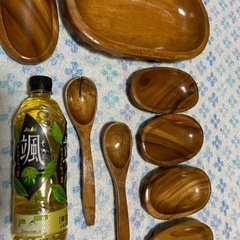 【未使用】木製のサラダボウル&小皿のセット
