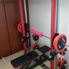 ５月いっぱいのみ　分解済み　スミスマシン、可変ベンチ、ウェイト　トレーニングセット　引き取り限定