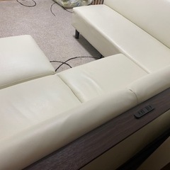 ダイニングソファー L字ソファー オットマン付き