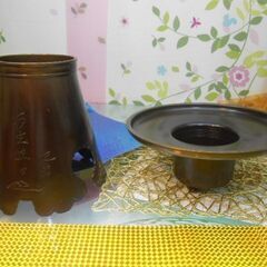 15.000円　中古　池坊花器　青銅製　お部屋を華やかに( ^)o(^ )