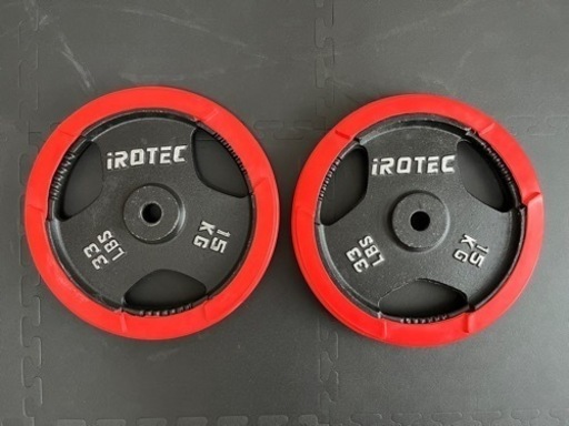 IROTEC ラバープレート 15kg（穴径28mm）2枚 - フィットネス
