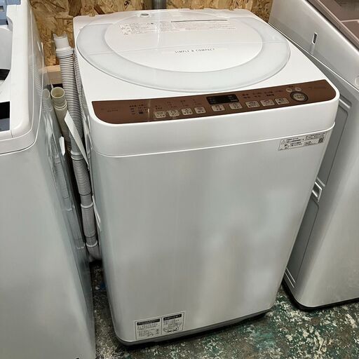 SHARP シャープ 全自動 洗濯機 ES-T712 7㎏ 2019年製○E044G007 - 生活家電