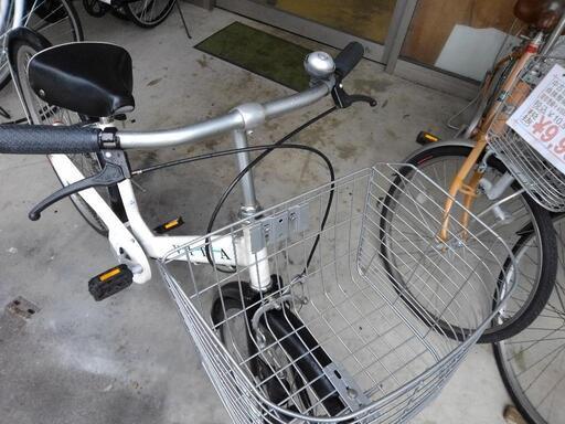 中古自転車2548 前後タイヤ新品！ 26インチ ギヤなし LED