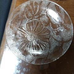 最終アンティーク ガラス小皿 9枚 花柄中古品美品
