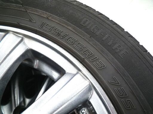 ホイールタイヤ 4本セット ダンロップ EC202 155/65R13 2021年製 WAREN 