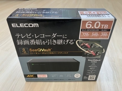 ★他サイト売却済★ELECOM ELD-QEN2060UBK SeeQVault対応 外付けHDD 6TB テレビ録画 USB3.0 ②