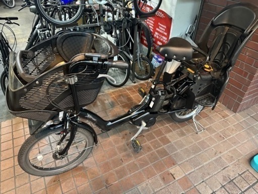20インチ　ブリジストン　前後チャイルドシート付き電動アシスト自転車　ブラック