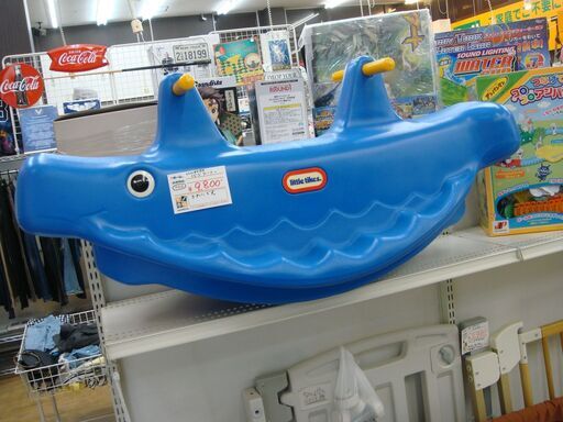 143/511 リトルタイクス くじら　シーソー　青色　乗用玩具【モノ市場知立店】