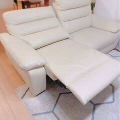 【本革 3人掛け電動ソファ＋レザーケアキット付き】
