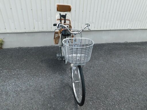 2013 子供乗せ仕様! Panasonic ビビNX BE-ENNX635S2 シルバー 5Ahと3.1Ahのバッテリー2個付! 新品ブレーキワイヤーに交換! OGKリヤチャイルドシート付! 車体＆バッテリー極めて良好! 自590