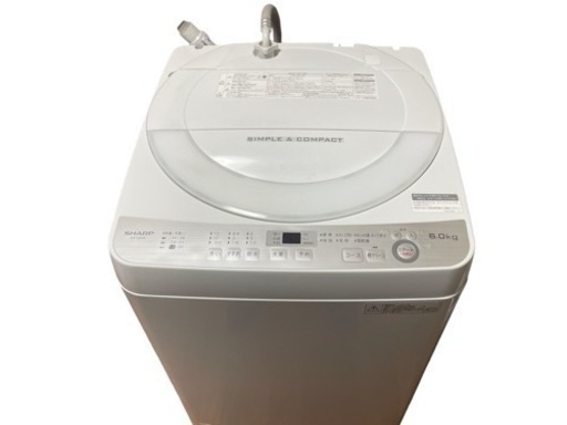 SHARP 全自動電気洗濯機　ES-GE6B-W【2017年製】