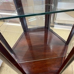 6角形 ガラスショーケース 飾り棚 キャビネット