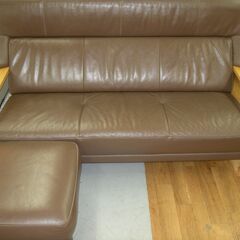 R354 高級 KARIMOKU 3Pソファ、オットマンセット、幅183cm 訳あり
