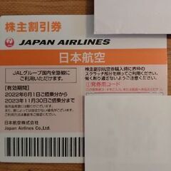 【ネット決済】JAL　株主優待券　航空券