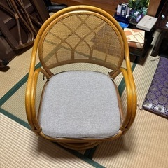 回転式　座椅子　藤椅子