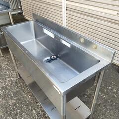 【受け渡し完了しました】間口1200 リクシル　S-1SN150A5B　LIXIL　サンウェーブ　業務用流し台　シンク　奥行450　バックガード付　ステンレス　業務用　一槽流し台
