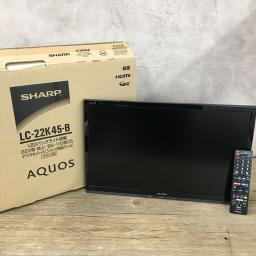 SHARP AQUOS 22V型 液晶テレビ LC-22K45-B 2017年製 シャープ アクオス