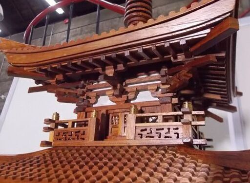 五重塔 法隆寺 高さ95cm 木製 ガラスケース付き 五重の塔 建築