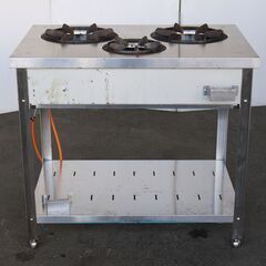 【八直終了6/10】≪yt656ジ≫ マルゼン スタンダードタイプ ガステーブル MGT-096DS 2019年製 都市ガス 業務用 幅90 3口コンロ 現状品 50504-10