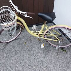 可愛い黄色自転車　20インチ　オートライト
