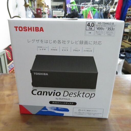 東芝 外付けHDD ハードディスク 4TB 静音 コンパクト Canvio Desktop HD-TDA4U3-B |江別市のリサイクルショップドロップ