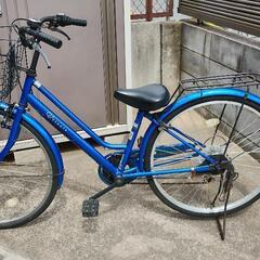 自転車　26インチ　青