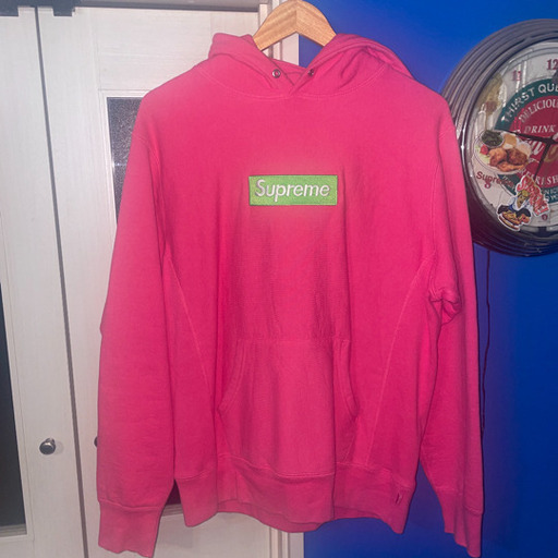 【希少】Supreme Box Logo Hooded Sweatshirt　17AW ピンク