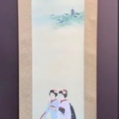 ◎夏の京都画◎本物　小西福年 『京舞子 』共箱 表装替済　極美品‼️
