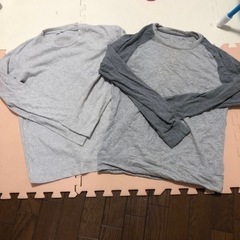 【ネット決済】UNIQLO 長袖Tシャツ グレー 2枚セット