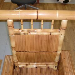 R001 梅里竹芸 健康椅子 竹製 キャスター付き1人掛けチェア Used・美